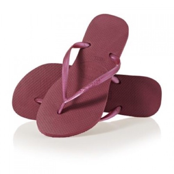 red havaianas slim flip flops